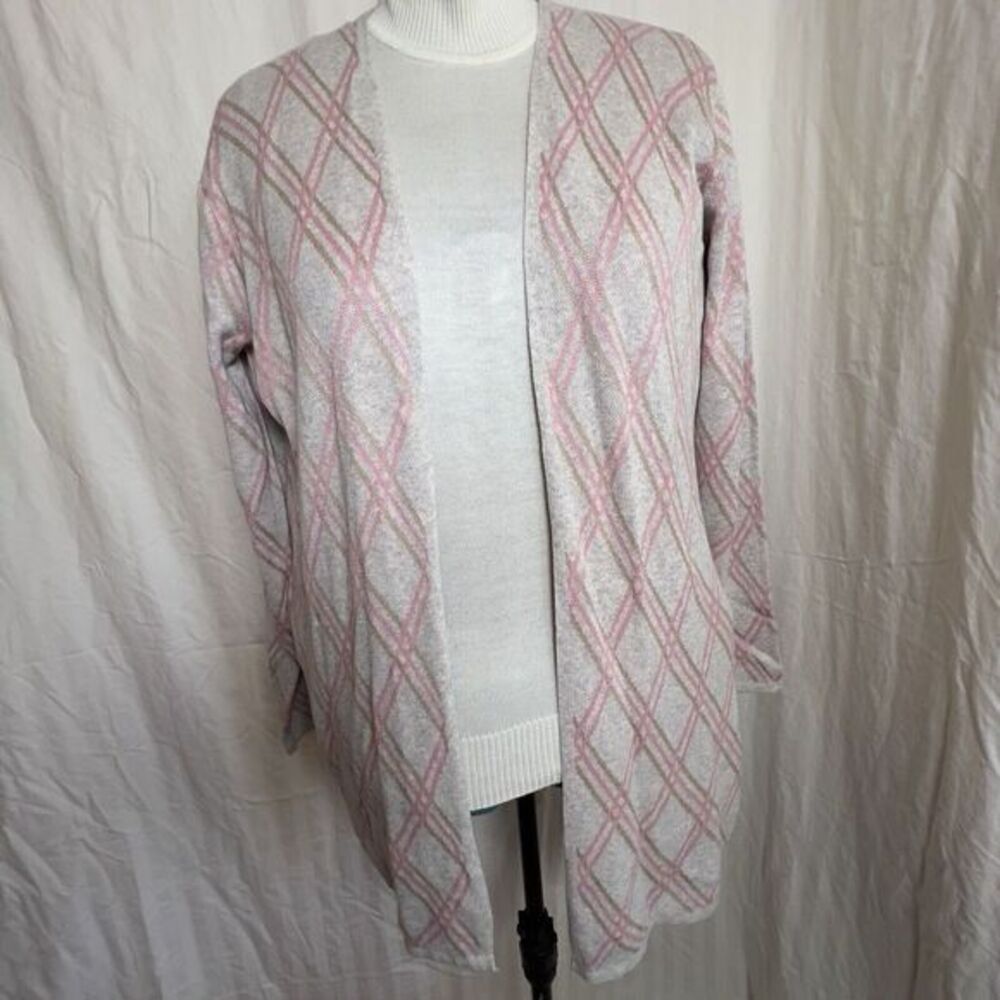 ByDesign Cardigan Sweater XL Open Pockets Cotton Blend Teacher Office Light Soft